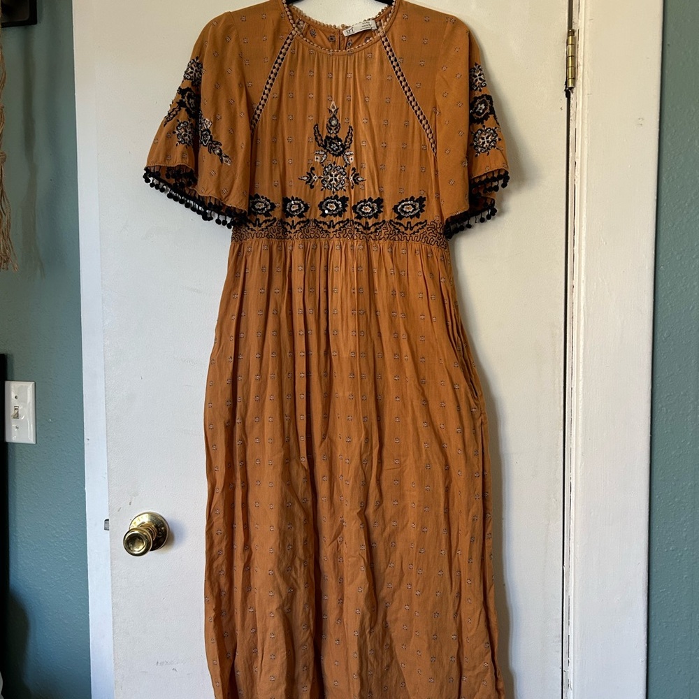 Zara Maxi Dress with Black Details